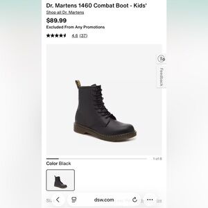 Brand New Never Worn Dr. Martens 1460 Combat Boot - New With Box - Kids size 13